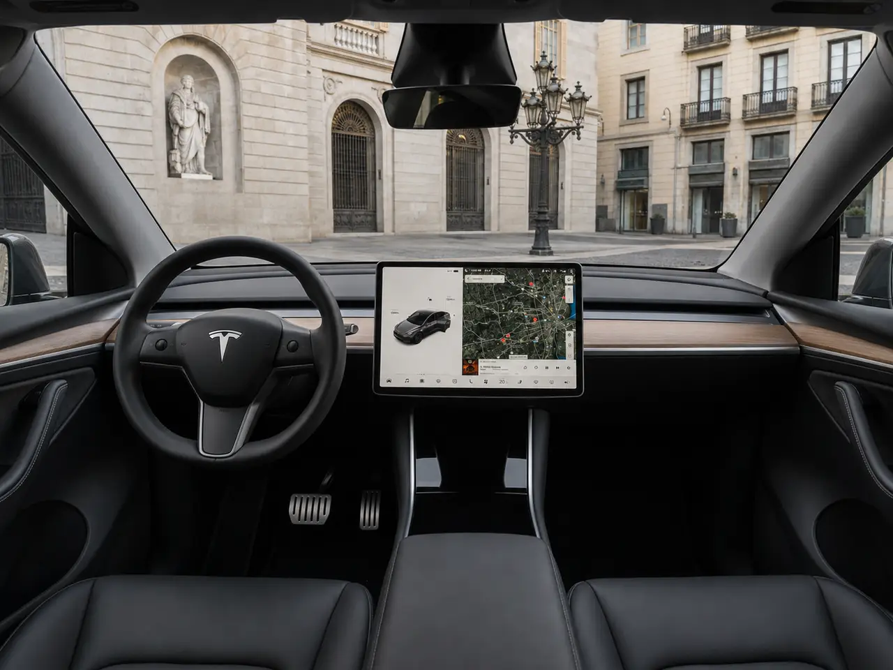 Tesla Model Y Long Range 2023, interior — Lisbon Luxury Car Rental, Lisbon. The 2023 Tesla Model Y Long Range drives differently from the rest of the fleet:…